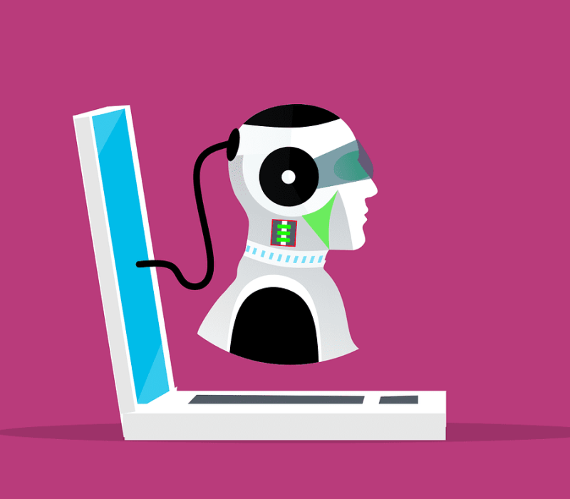 AI assistant interacting with a user on a digital device, showcasing the benefits of AI receptionist cost savings in customer service automation.