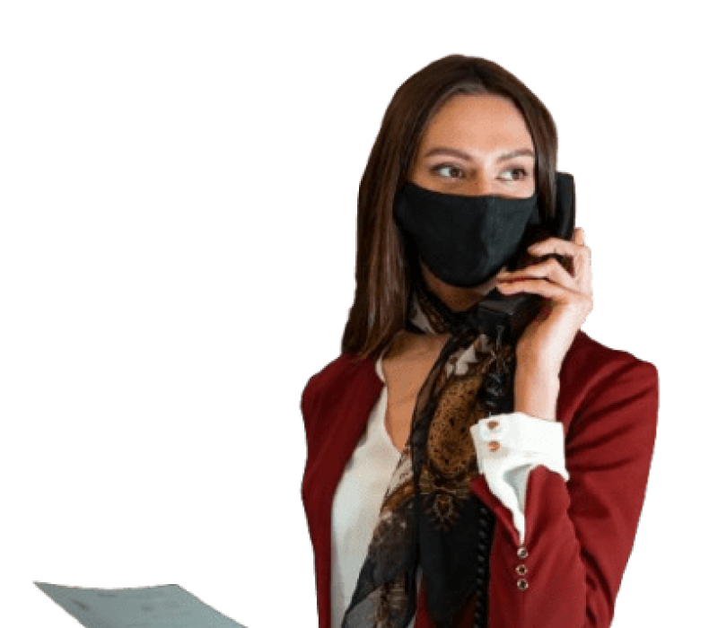 Professional representing virtual receptionists in a tech setting.